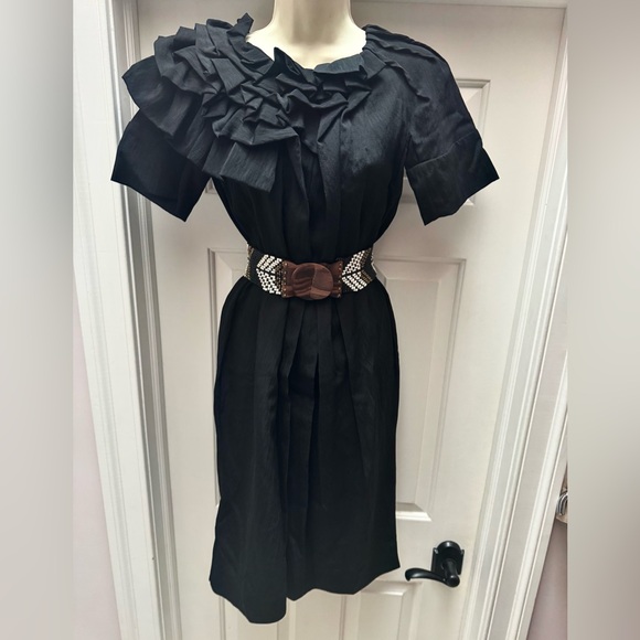 New Marni Black Wool Blend Dress. Made In Italy